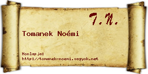 Tomanek Noémi névjegykártya